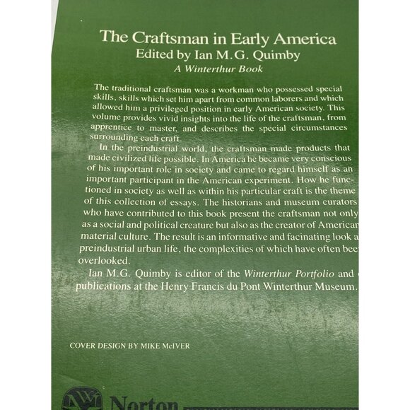 Winterthur Book The Craftsman in Early America by Ian M. G. Quimby 1984 Trade PB - Picture 13 of 13